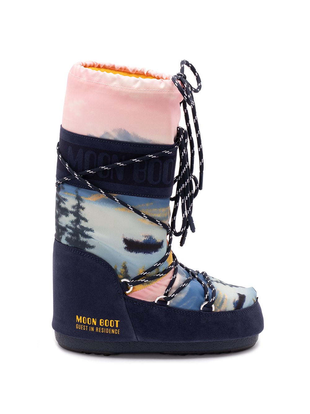 Moon Boot X Guest In Residence Icon Horse-printed Knee-high Snow Boots In Multi
