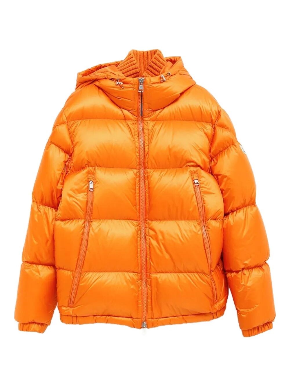 Moncler Snap Button Short Jacket In Orange