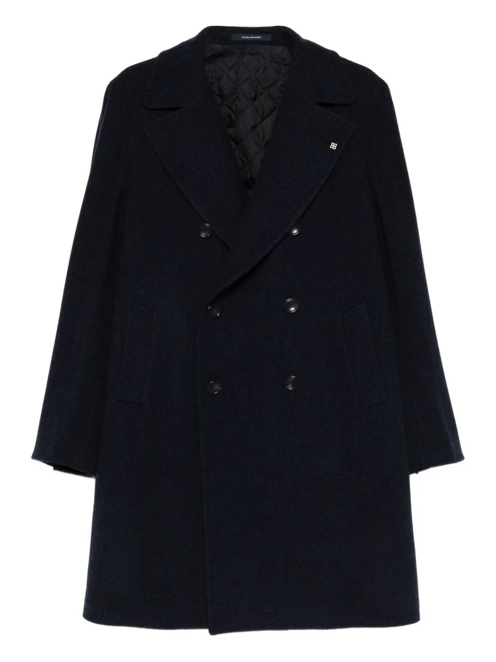 Tagliatore Double-breasted Wool Coat In Black