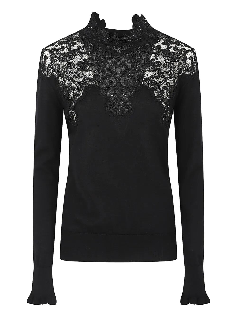 Ermanno Scervino Long Sleeve Sweater In Black