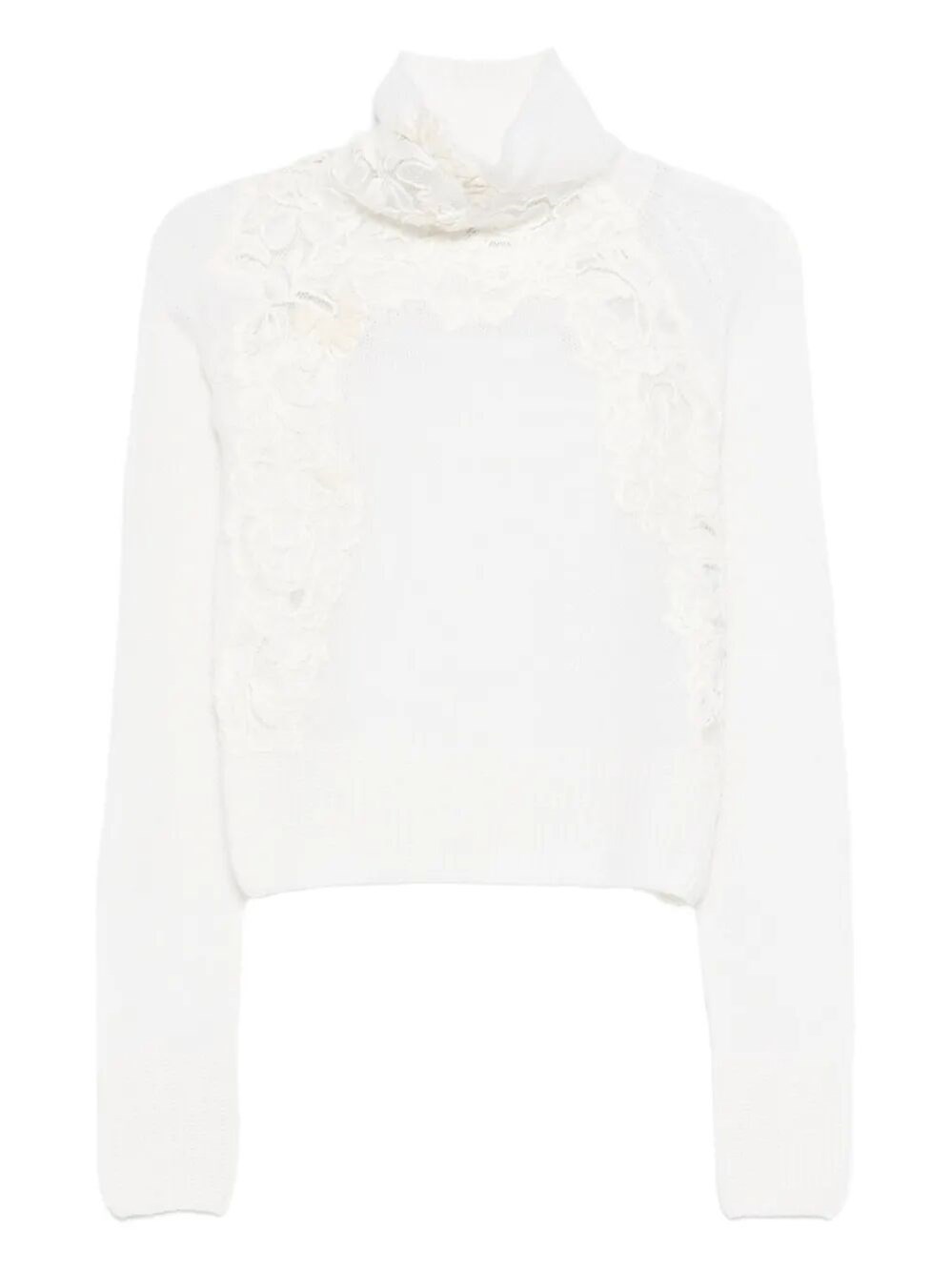 Ermanno Scervino Long Sleeve Turtle-neck Sweater In White