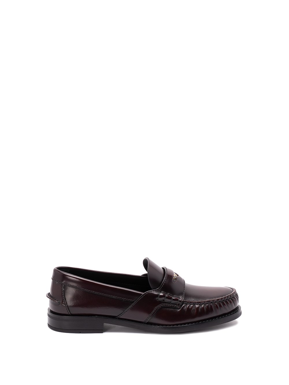 Prada Brushed Leather Loafers In Black