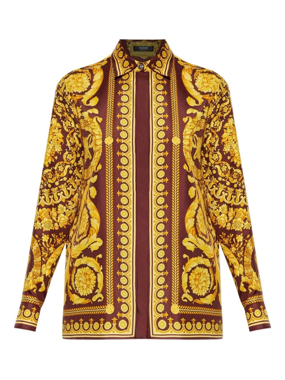 Versace Formal Shirt With `baroque Heritage` Print In Animal Print