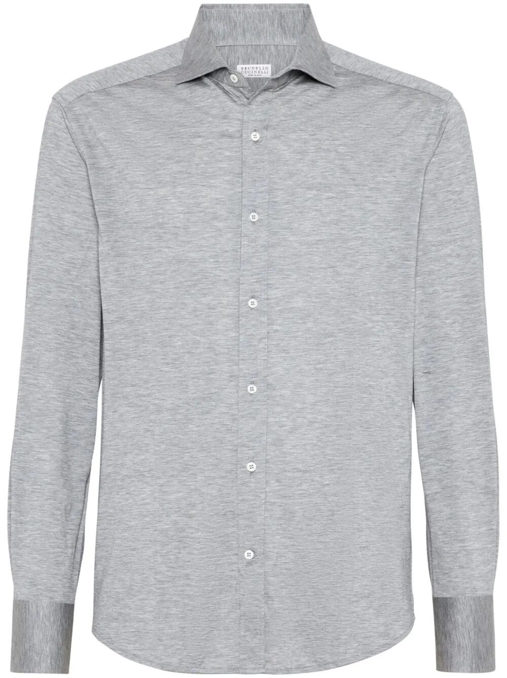 Brunello Cucinelli Silk And Cotton Jersey Shirt With Spread Collar