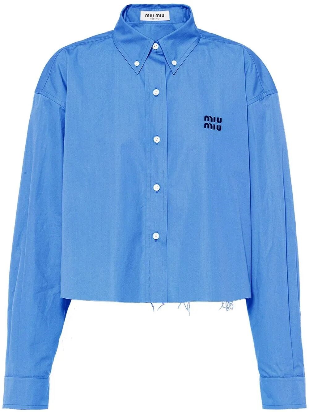 Miu Miu Cropped Shirt In Blue