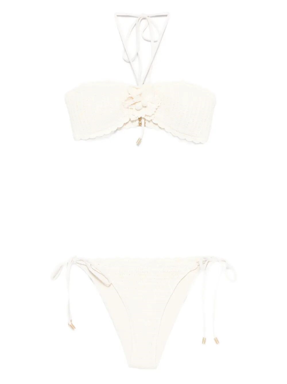 Zimmermann Awaken Crochet Flower Bikini In Sand