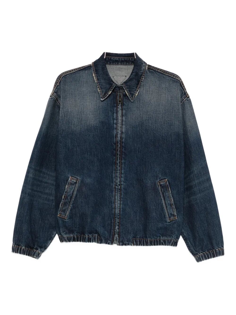 Prada Denim Blouson Jacket In Blue