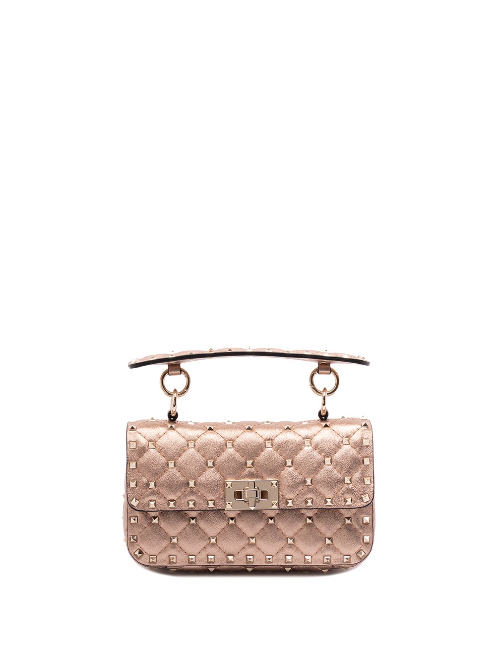 Valentino Garavani `rockstud Spike` Small Shoulder Bag In Sand