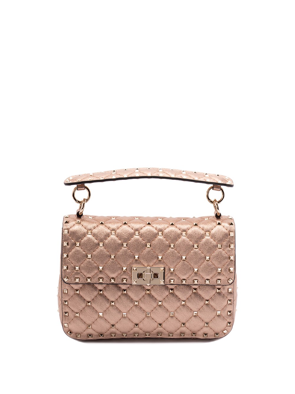 Valentino Garavani `rockstud Spike` Medium Shoulder Bag In Sand