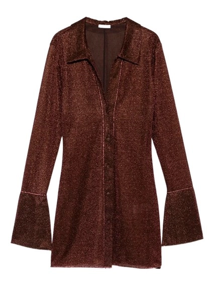 oseree lumiere shirt dress Oseree Lumiere Slim Shirt Dress in Peacock