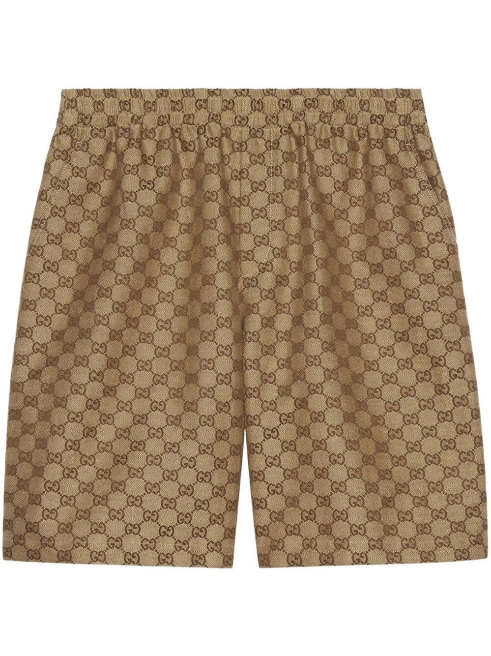Gucci `Gg Supreme` Linen Shorts