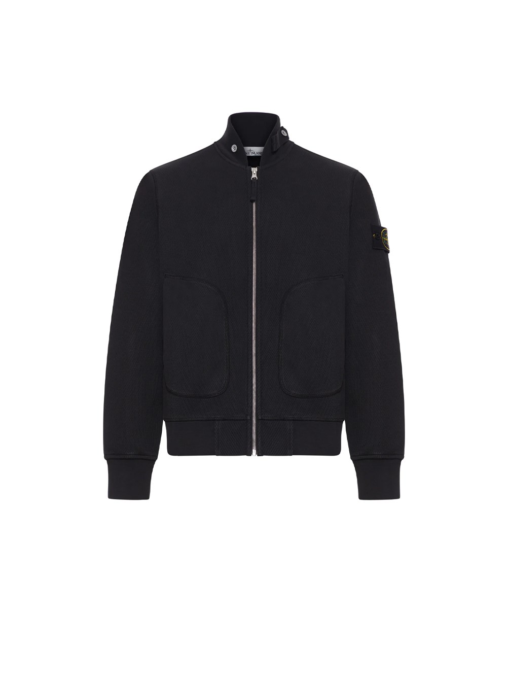 Stone Island Mesh Stitch Organic Cotton Fleece Sweatshirt