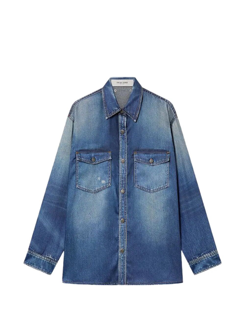 Golden Goose `Journey` Oversize Denim Shirt With Print
