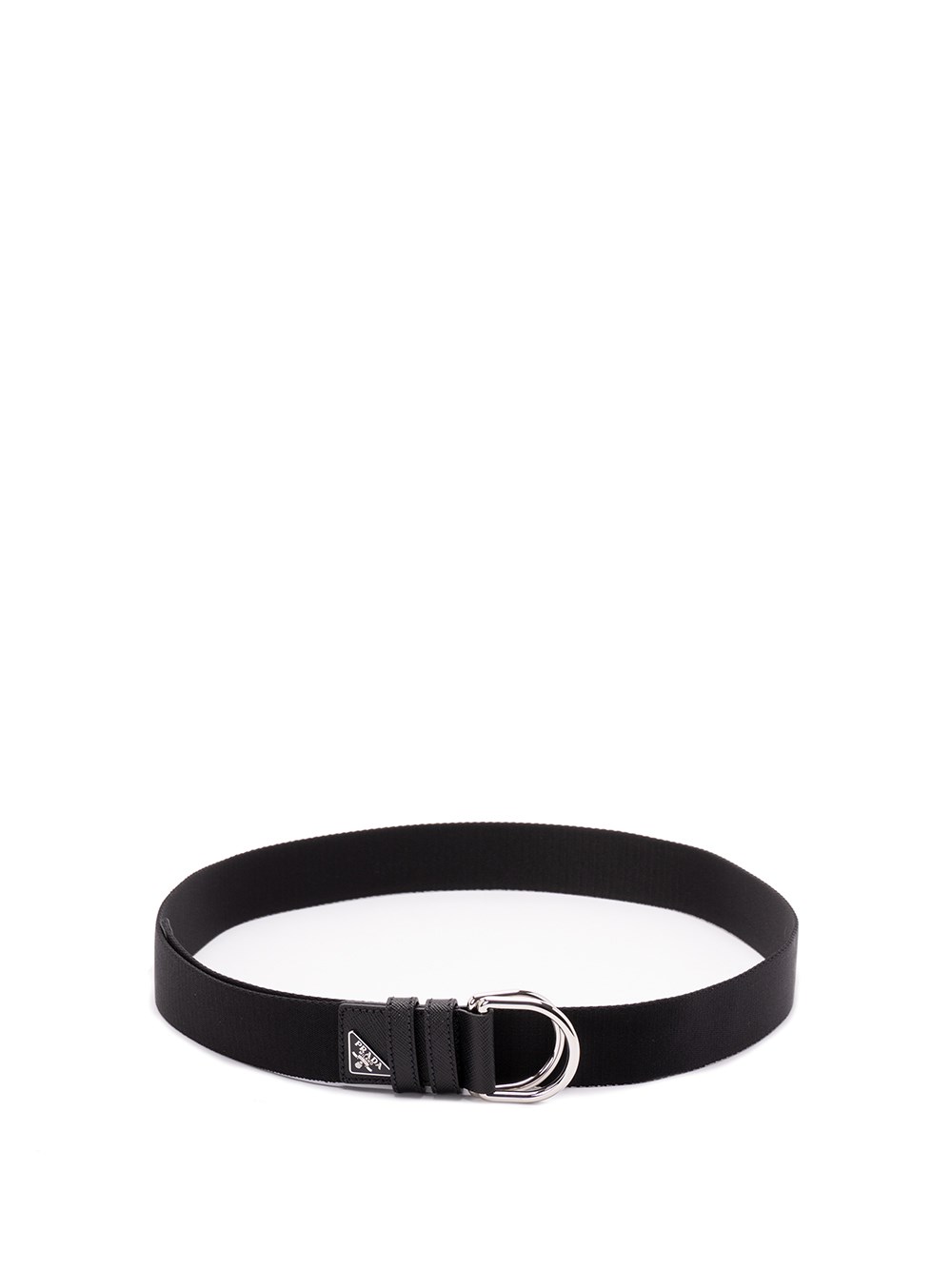 Prada Woven Nylon Belt In Black