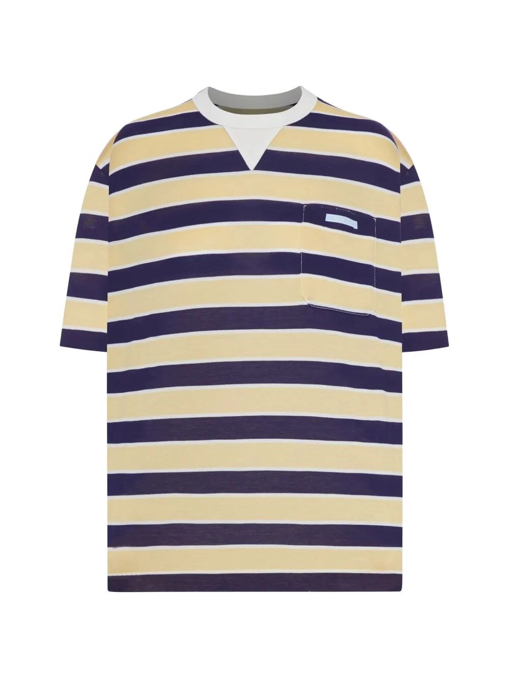 トップス PRADA Amaranth/Blue Long-sleeved striped jersey T-shirt | PRADA - United