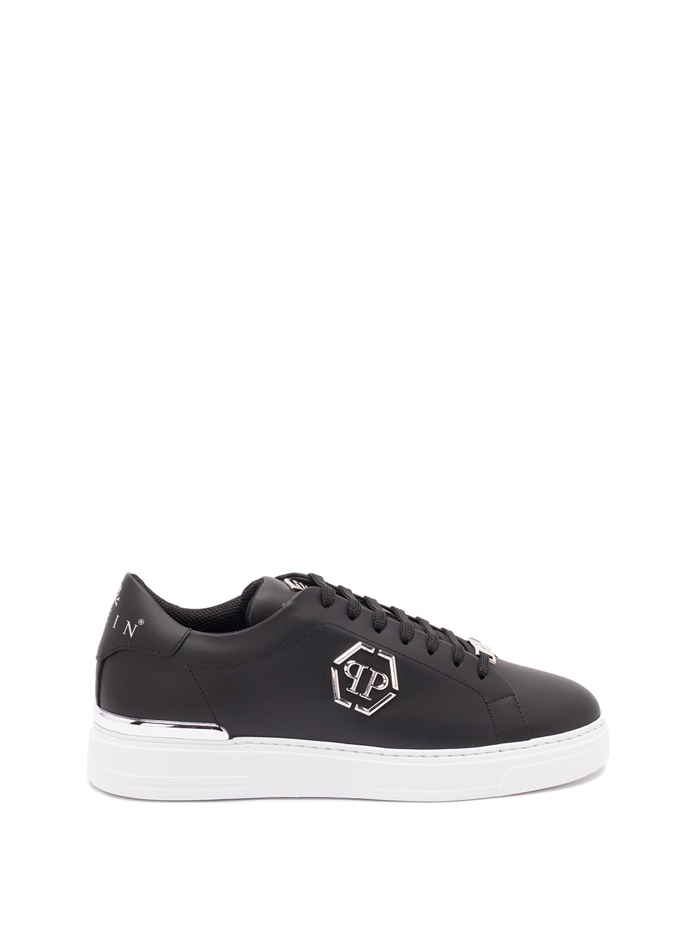 Philipp Plein Leather Low-Top Sneaker `Hexagon`