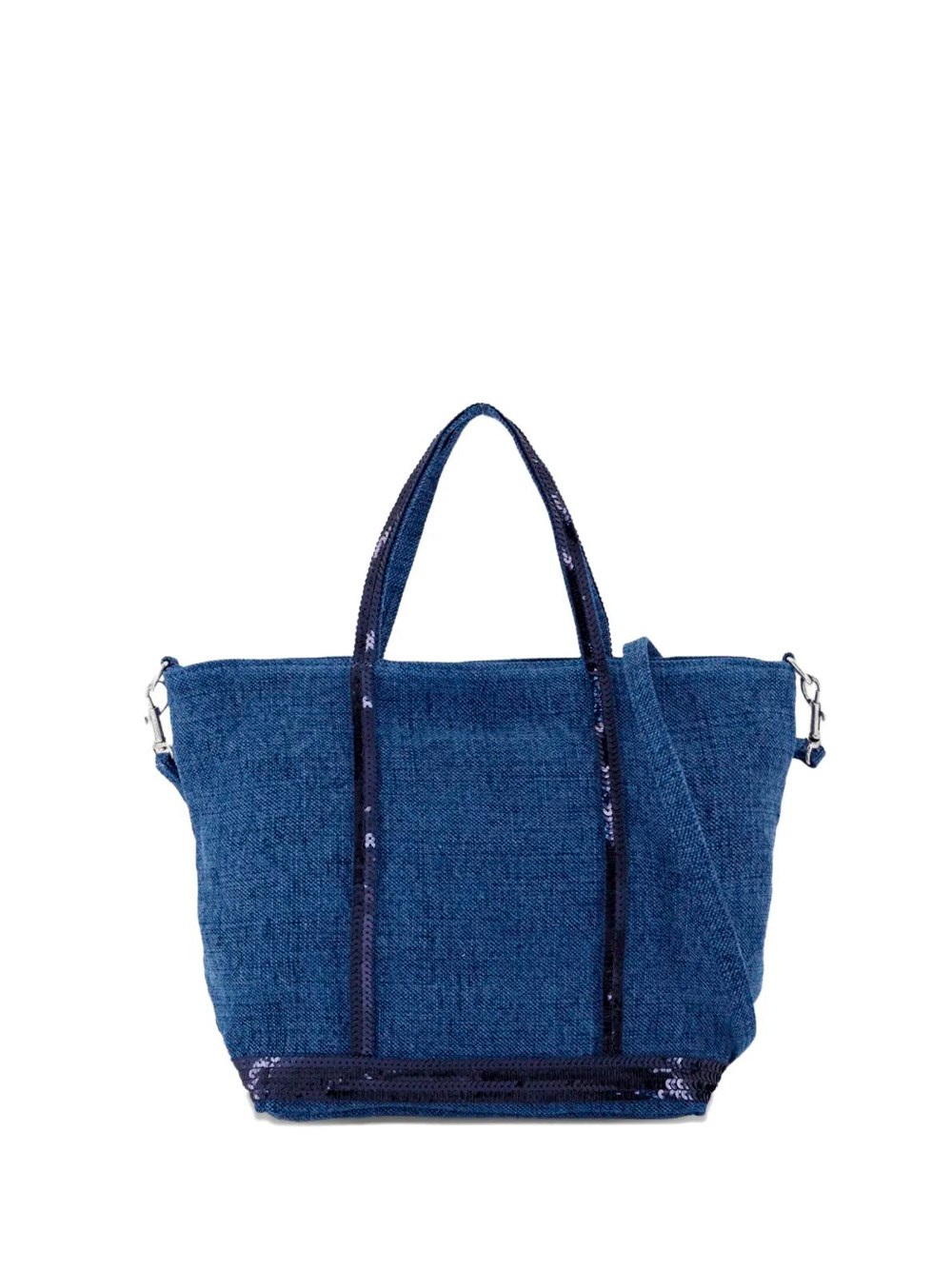 Vanessa Bruno Linen Small Zipped Cabas Tote In Blue