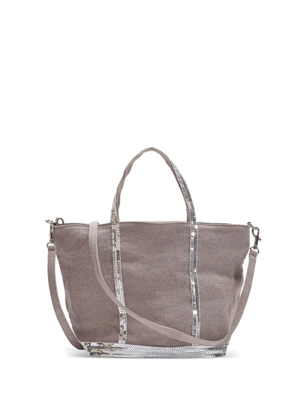 Vanessa Bruno Linen Small Zipped Cabas Tote In Sand