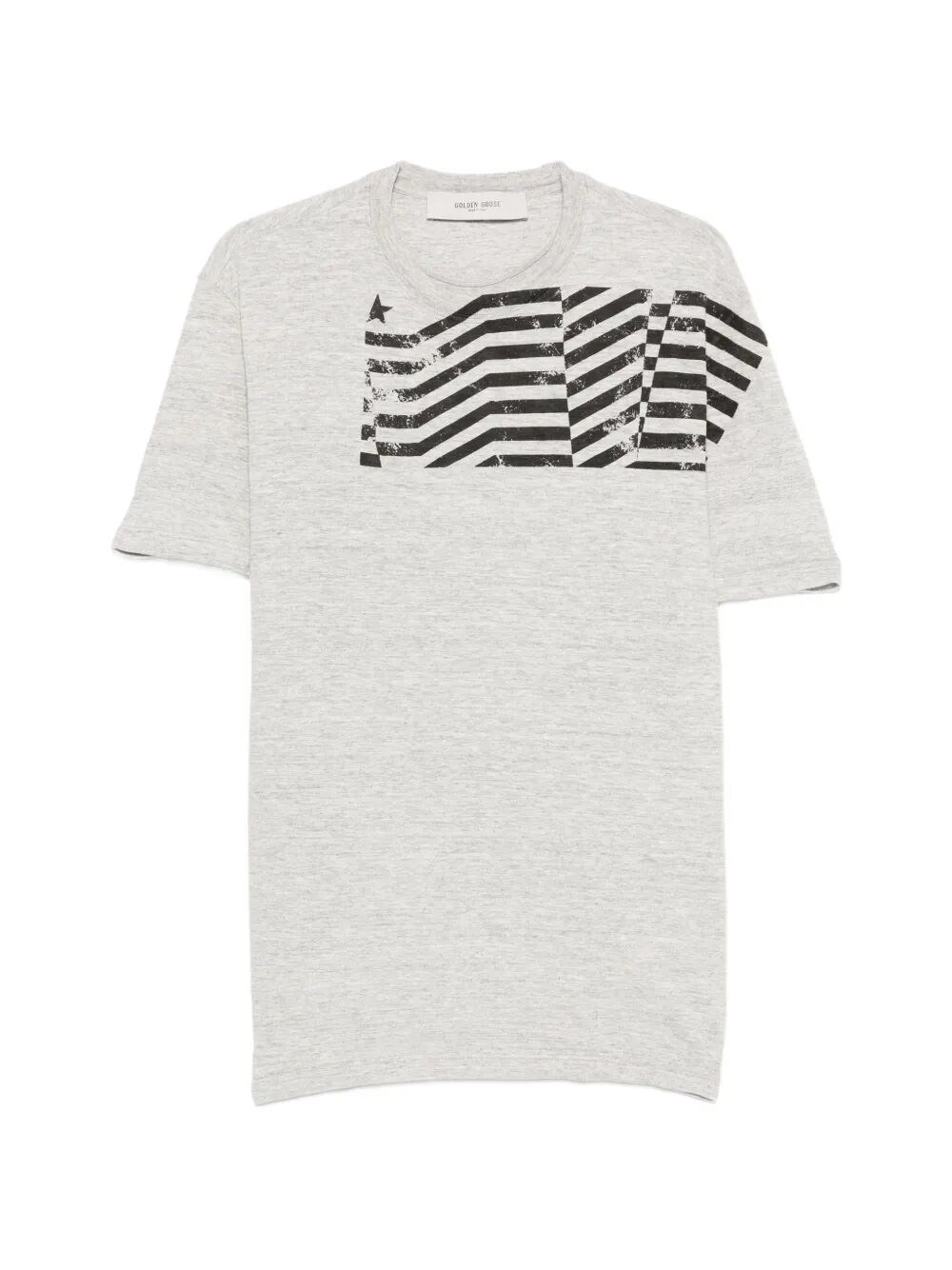 Golden Goose `Journey` Regular T-Shirt With Flag Print