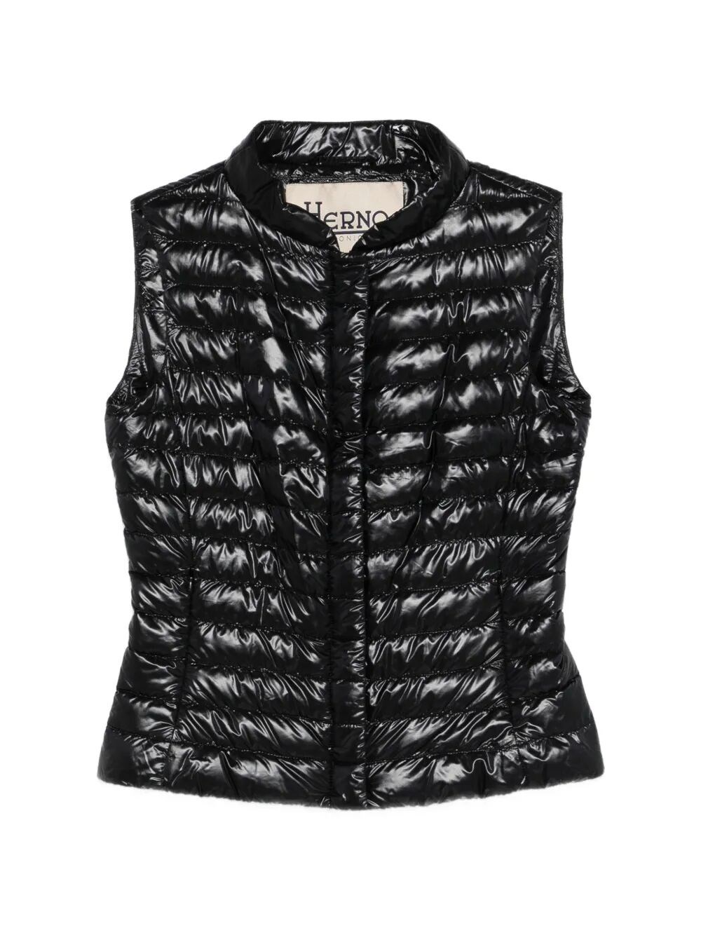 Herno Zip-fastening Quilted Gilet In Black