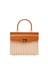 Rodo Wicker and Leather Medium Handbag