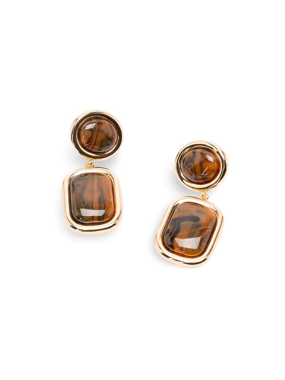 Self-Portrait Enamel Gold Tiered Earrings