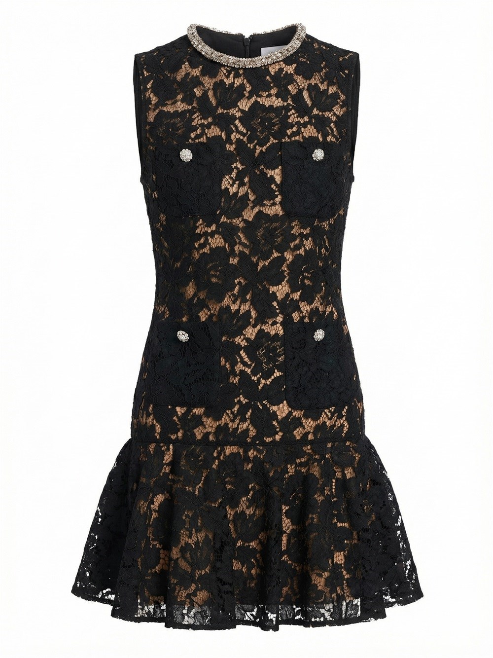 Self-Portrait Lace Crystal Mini Dress