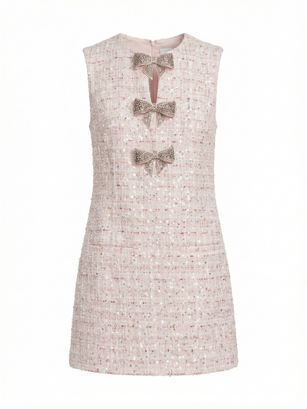 Self-Portrait Sequin Boucle Bow Mini Dress