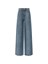 Self-Portrait Croc Effect Wide Leg Jeans