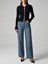 Self-Portrait Croc Effect Wide Leg Jeans