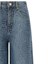 Self-Portrait Croc Effect Wide Leg Jeans