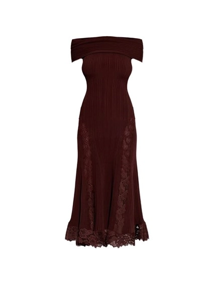 self portrait knit lace insert midi dress self-portrait knit lace insert midi dress available on Spinnaker