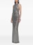Self-Portrait Rhinestone Drape Maxi Dress