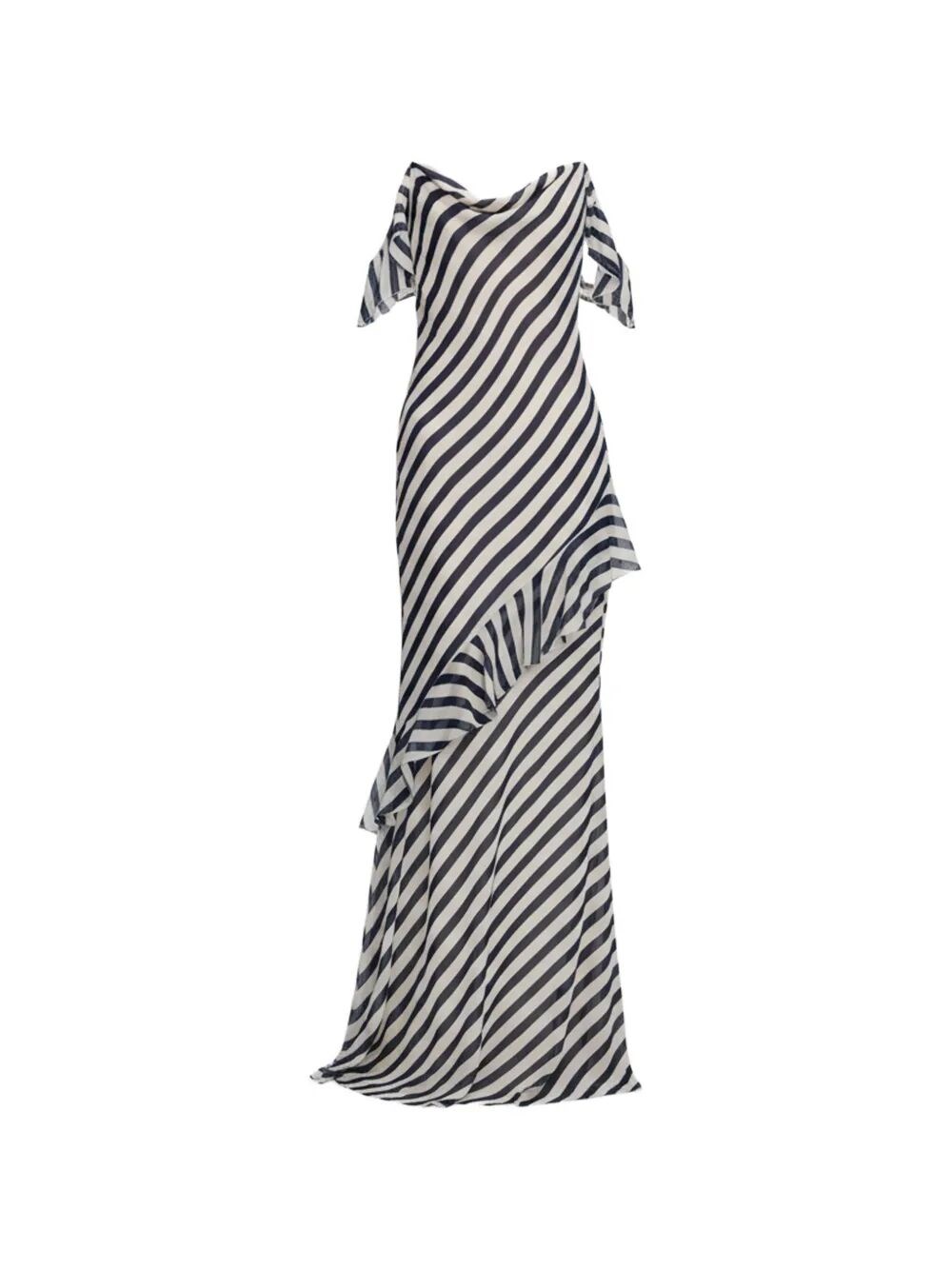 Self-Portrait Stripe Georgette Maxi Dress