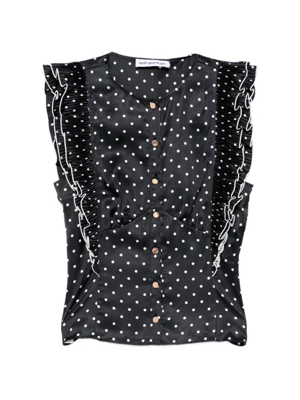 Self-Portrait Polka Dot Frill Top