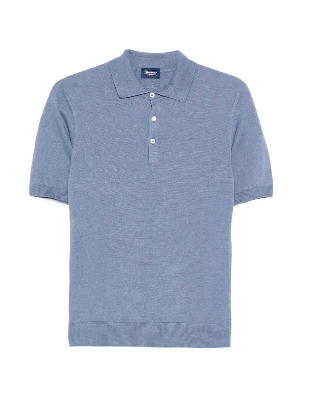 Drumohr Buttoned Polo With Logo In Blue