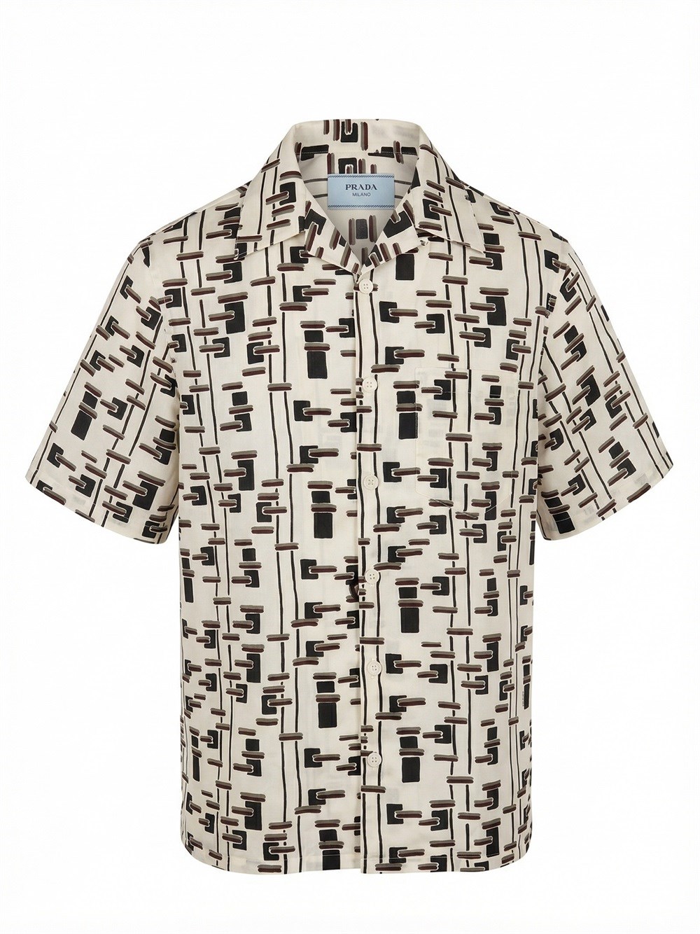 Prada Striped Cotton And Silk `Bowling` Shirt