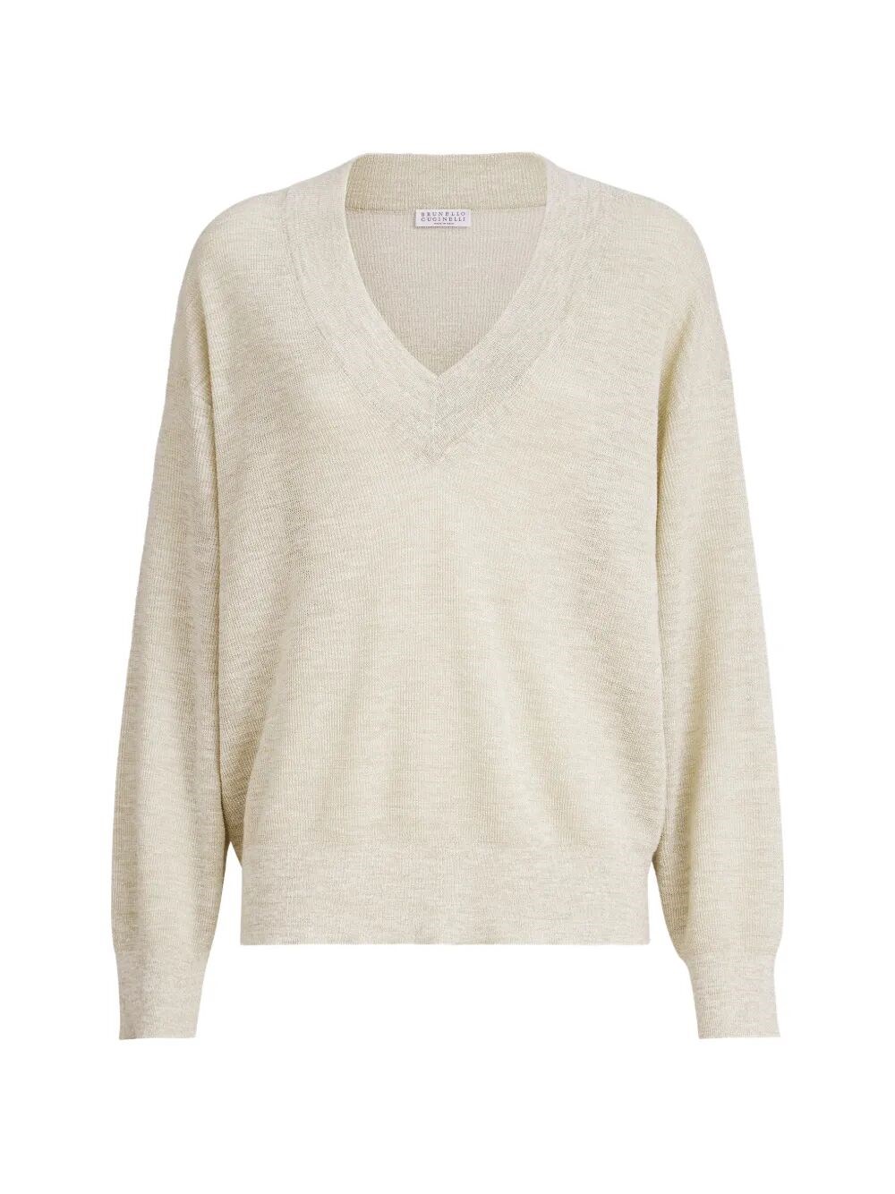 Brunello Cucinelli Linen Sweater In Sand