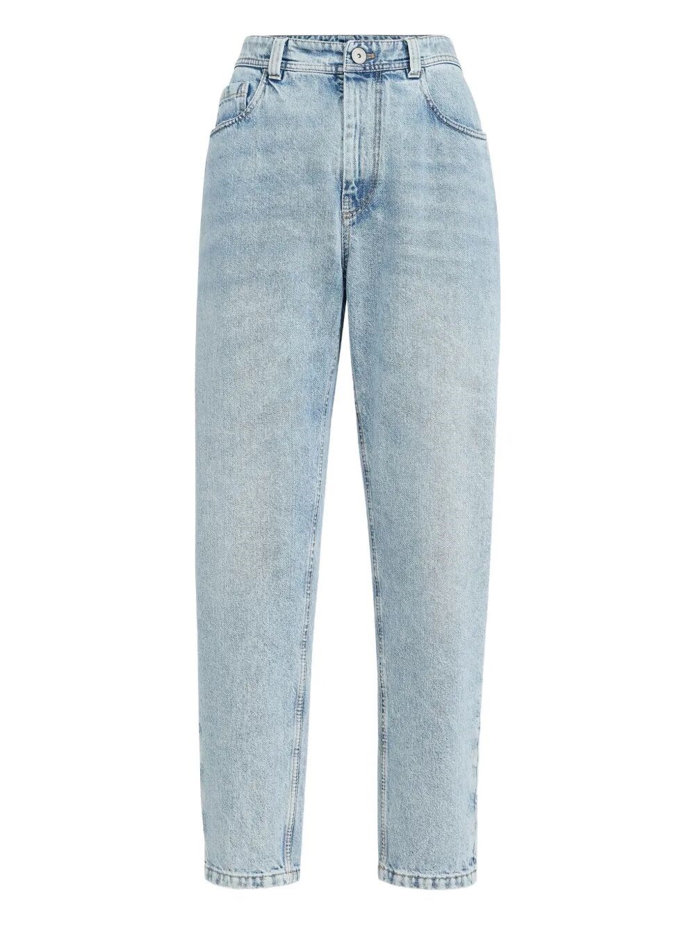 Brunello Cucinelli Baggy Tapered Jeans In Blue