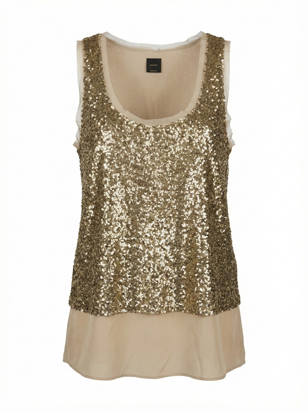 Pinko `bollicine` Tank Top In Silver