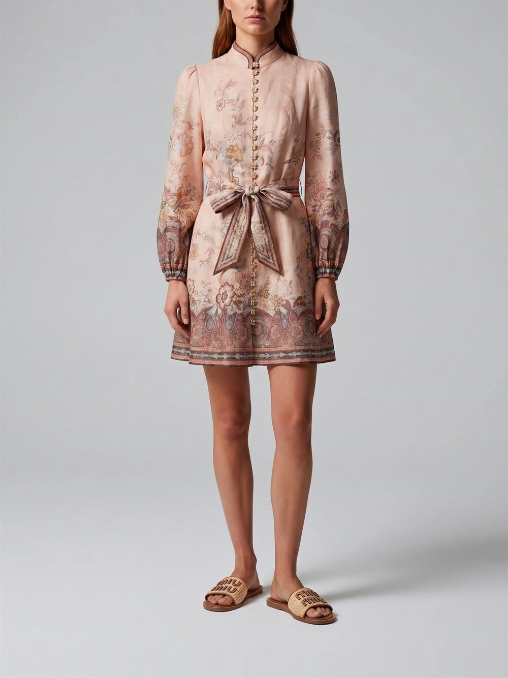 alchemy mini dress Zimmermann Women's Alchemy Ruffle Floral Strapless Minidress - Blue Poppy