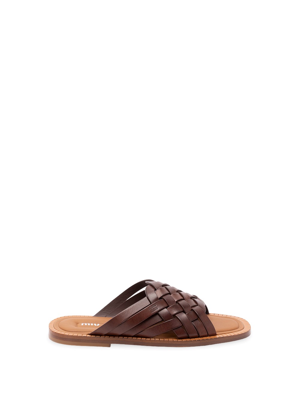 Miu Miu Wwoven Leather Sandals