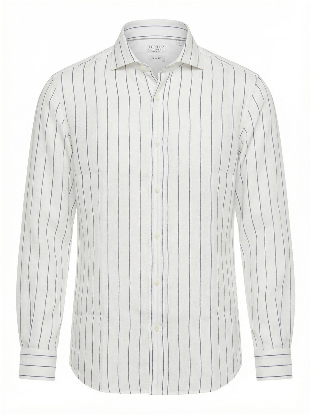 Brunello Cucinelli Stripe Linen Easy Fit Shirt With Spread Collar　Brunello Cucinelli ストライプ リネン イージーフィット シャツ スプレッドカラー Brunello