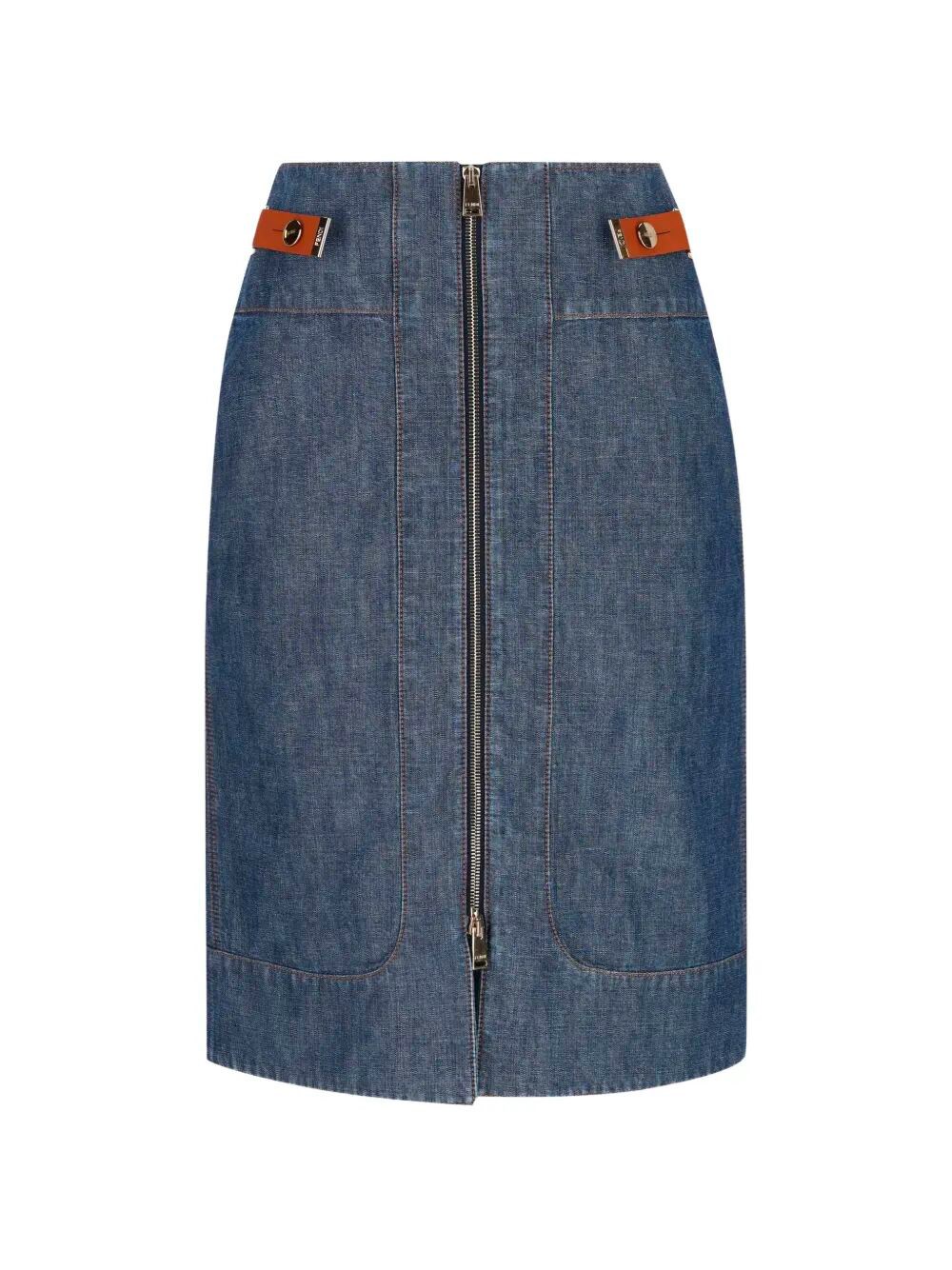Fendi `Chambray` Denim Skirt