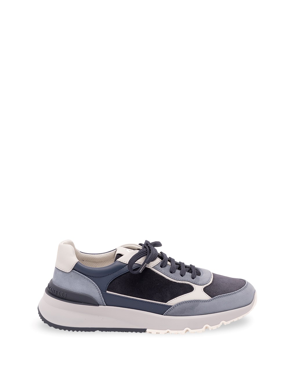 Brunello Cucinelli Men's Navy Nubuck & Suede Sneakers - Size 9 - Image 3