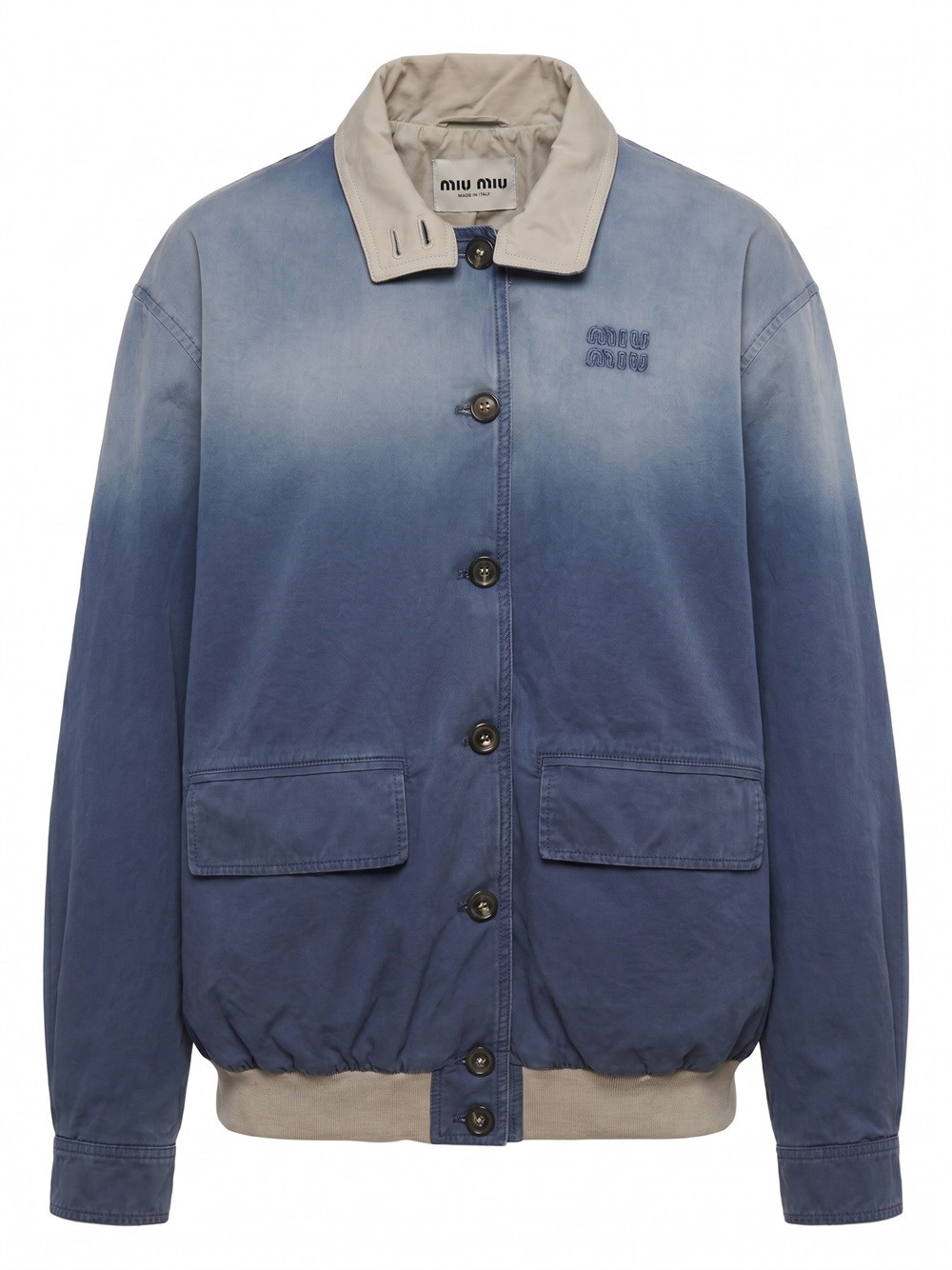 Miu Miu Women's Blue Old Washed Twill Blouson Jacket - Woman Jackets It - 40 - Image 5