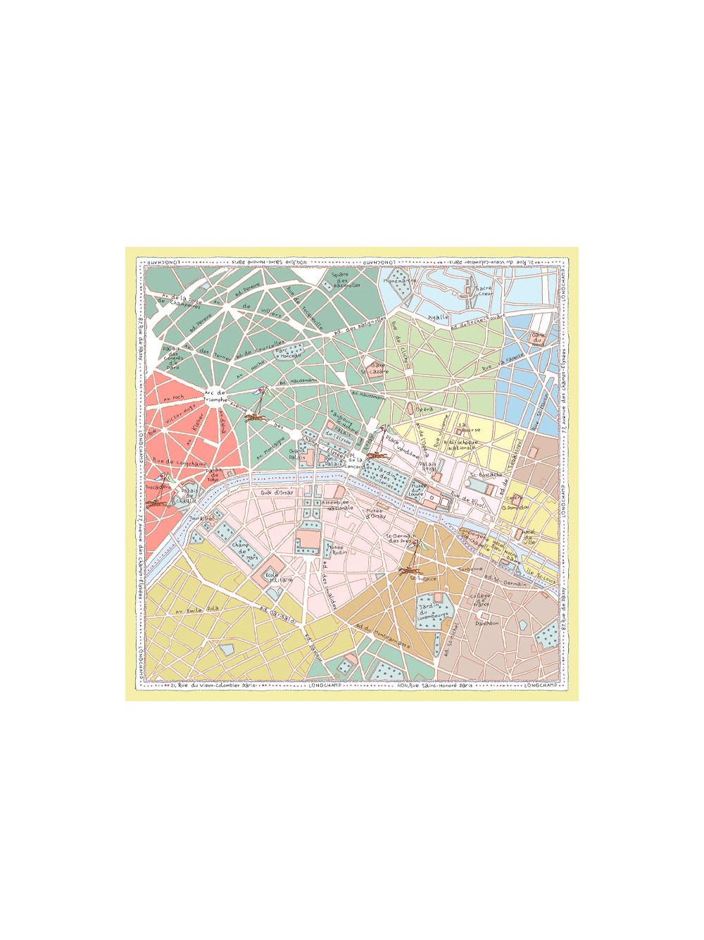 Longchamp `A La Decouverte De Paris` Foulard