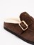 Prada Suede and Shearling Mules