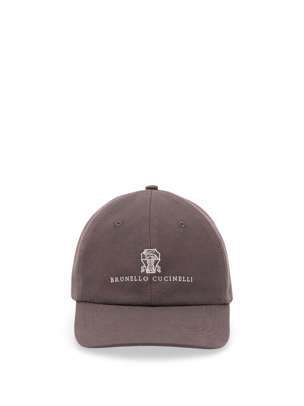 Brunello Cucinelli Baseball Cap With Embroidery In Brown