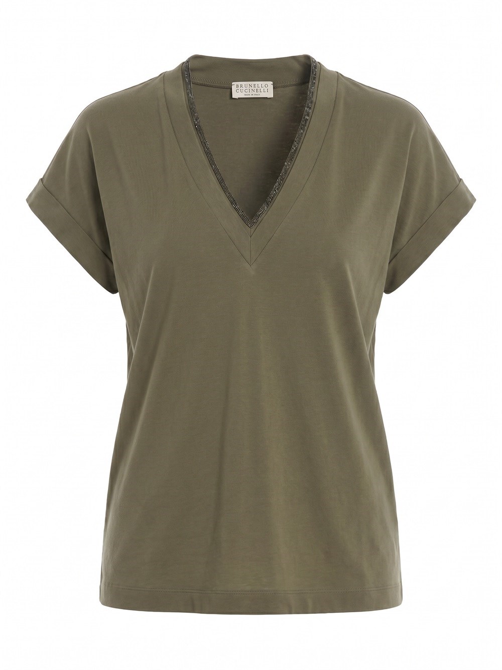 BRUNELLO CUCINELLI Brunello Cucinelli T-Shirt With `Precious` Neckline　ブルネロ・クチネリ「プレシャス」ネックライン付き T シャツ